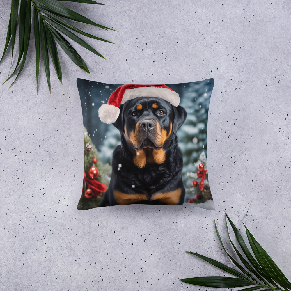 Rottweiler Christmas Basic Pillow