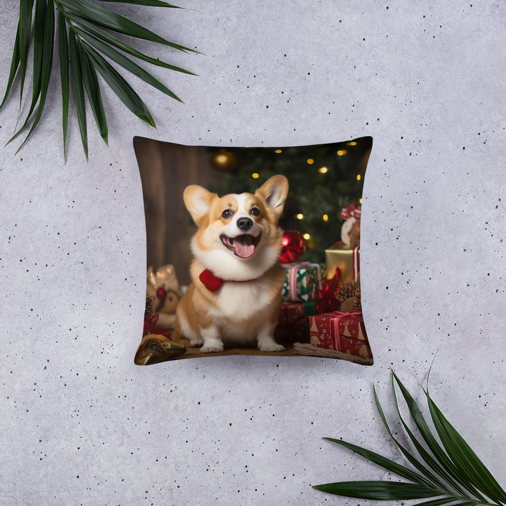 Pembroke Welsh Corgi Christmas Basic Pillow