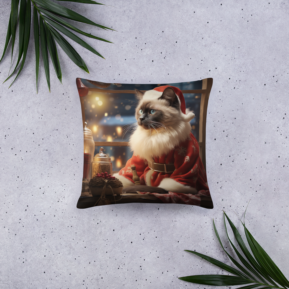 Siamese Christmas Basic Pillow