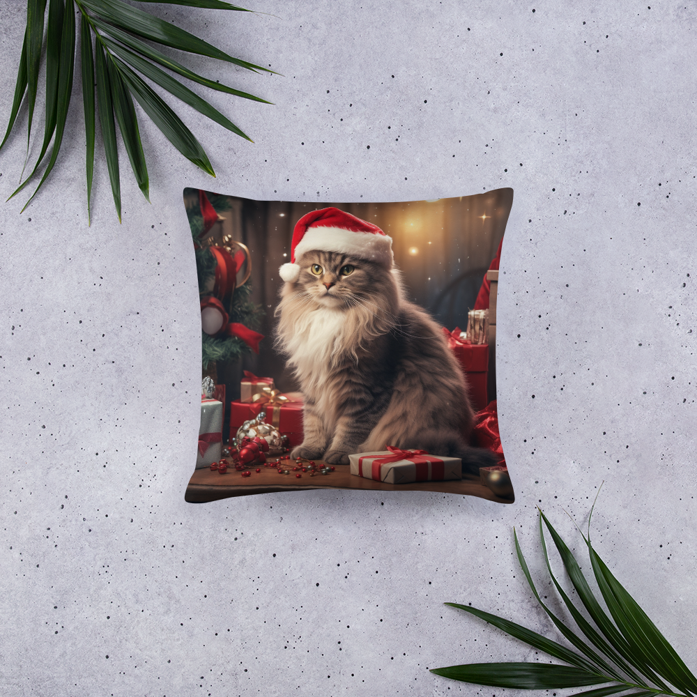 Maine Coon Christmas Basic Pillow