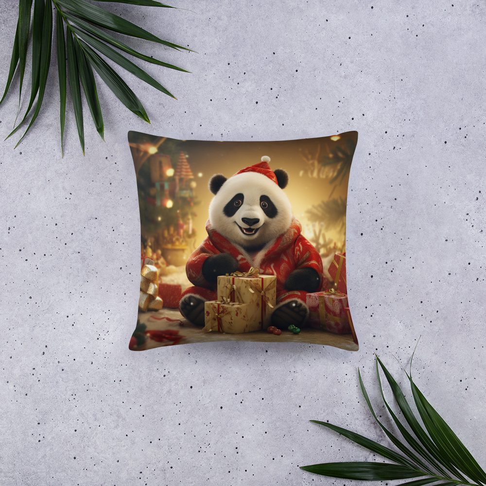 Panda Christmas Basic Pillow