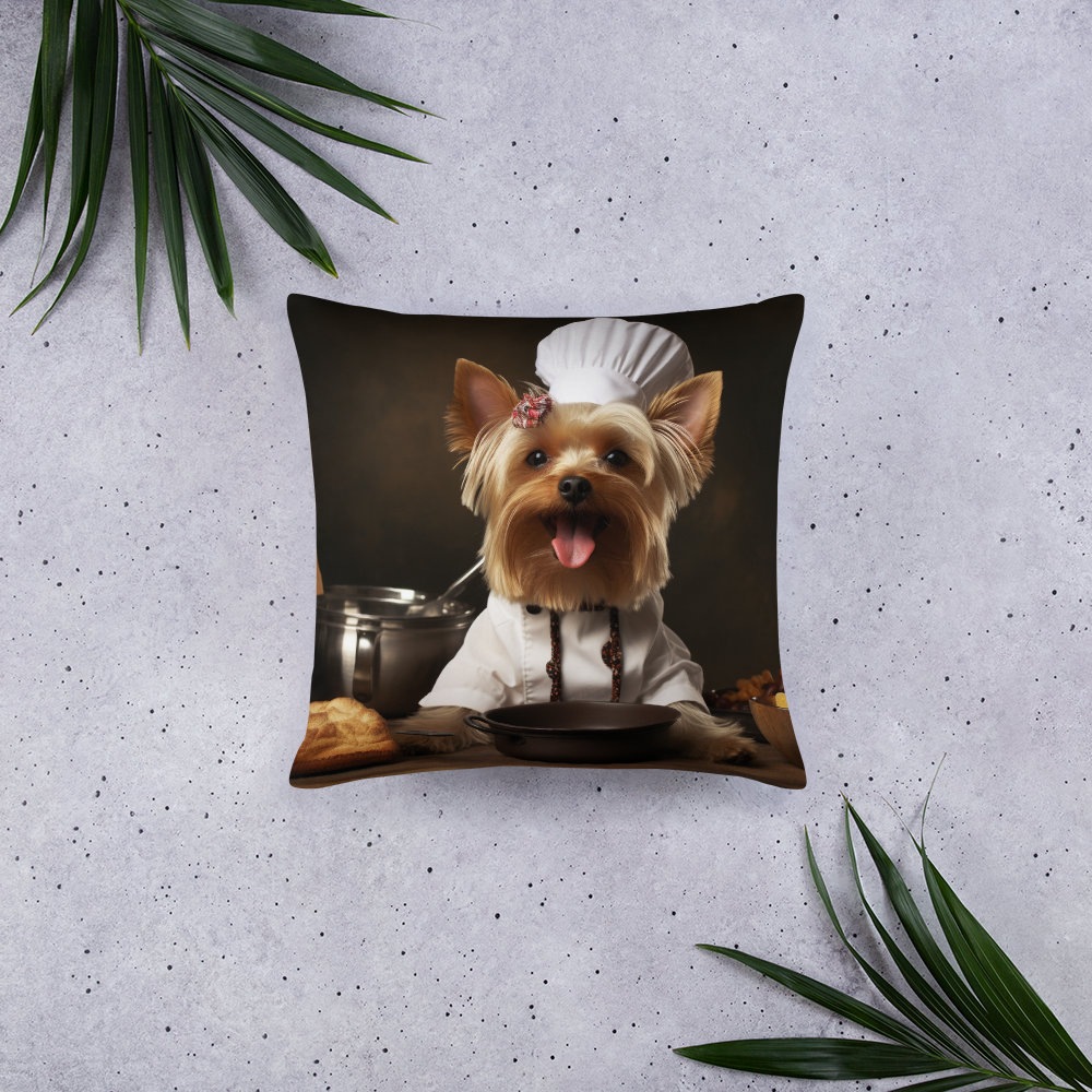 Yorkshire Terrier Chef Basic Pillow