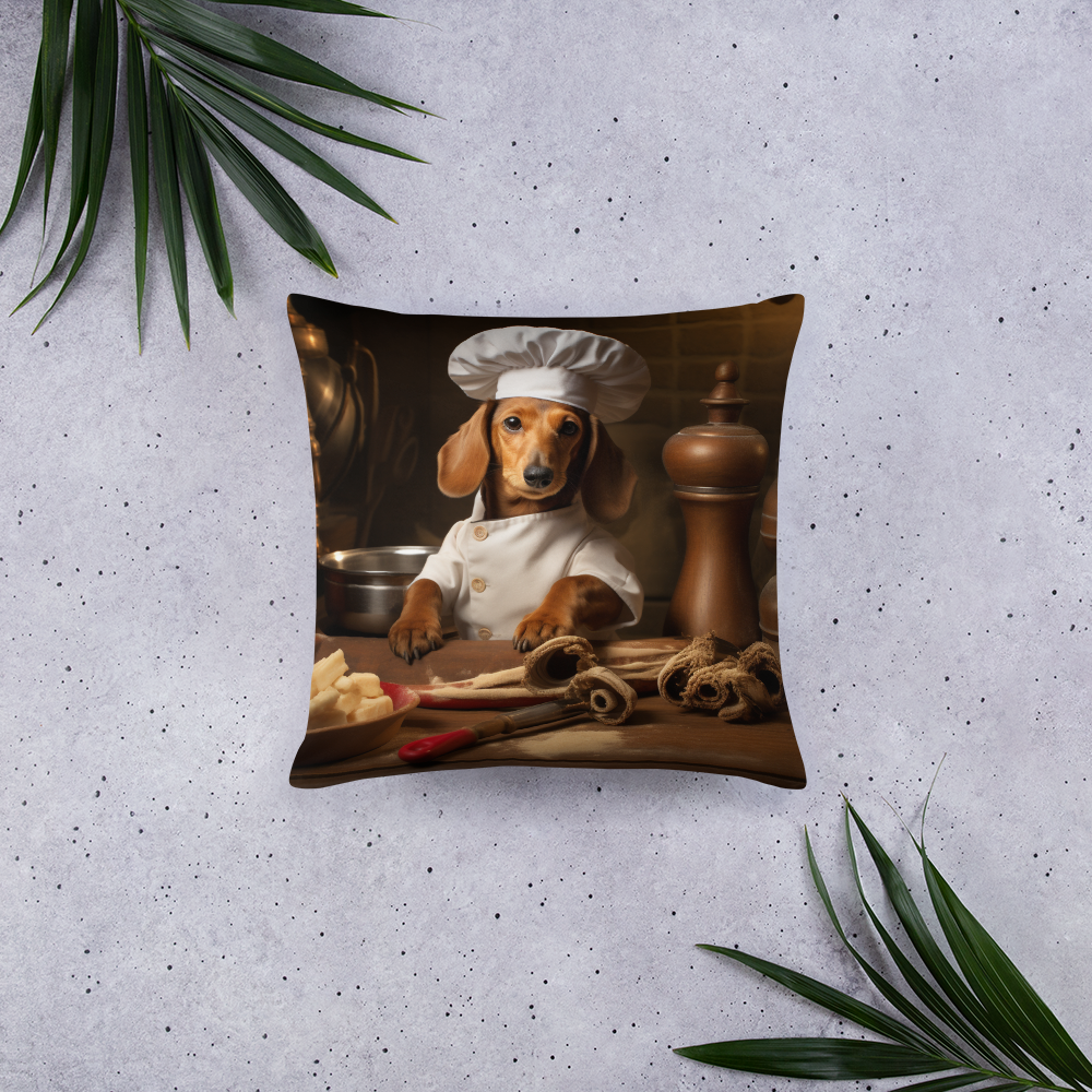 Dachshund Chef Basic Pillow