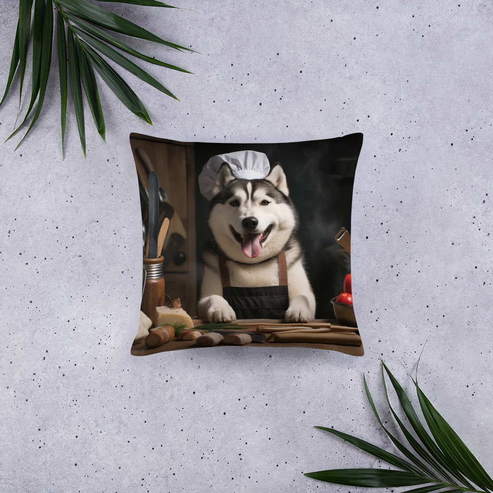 Siberian Husky Chef Basic Pillow