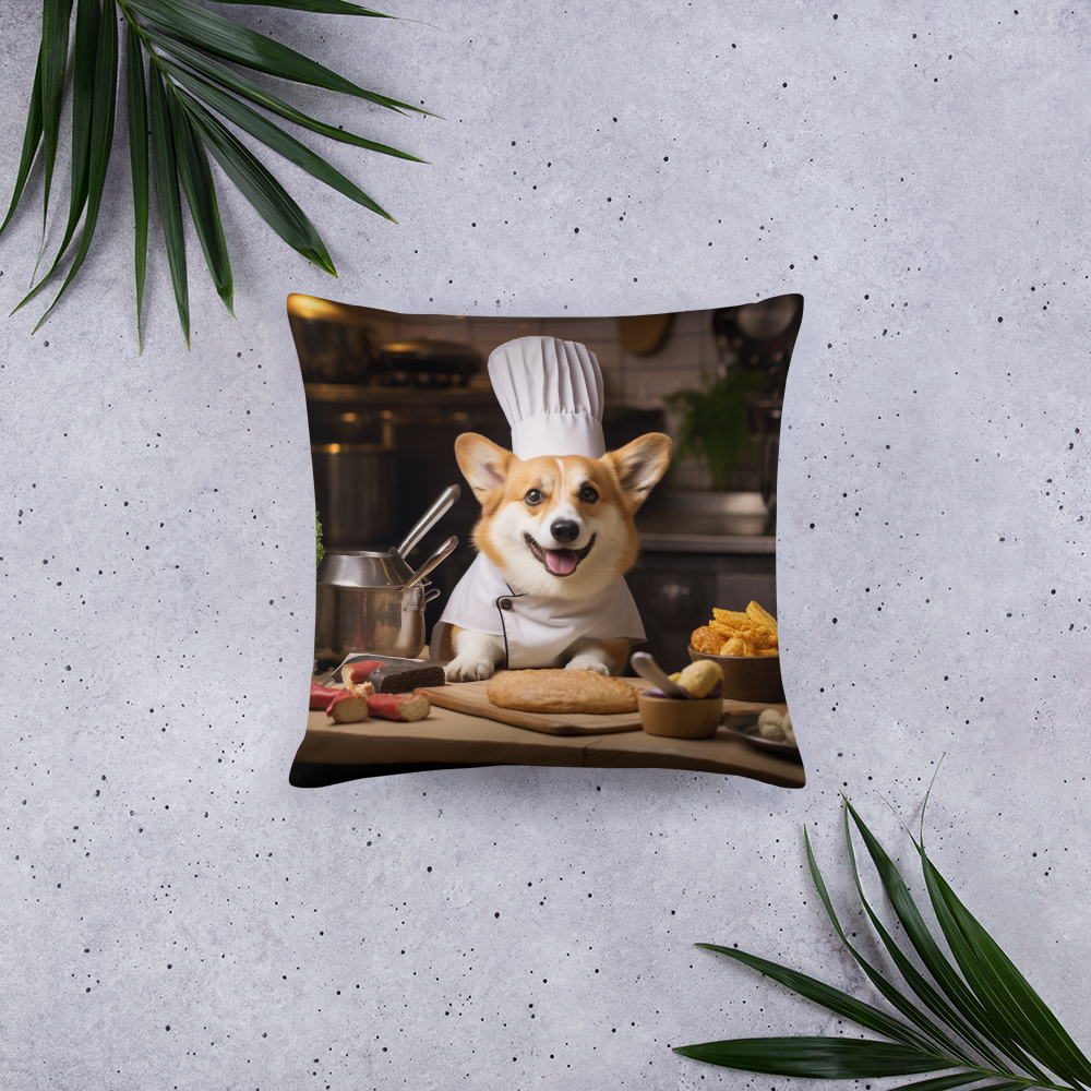 Pembroke Welsh Corgi Chef Basic Pillow