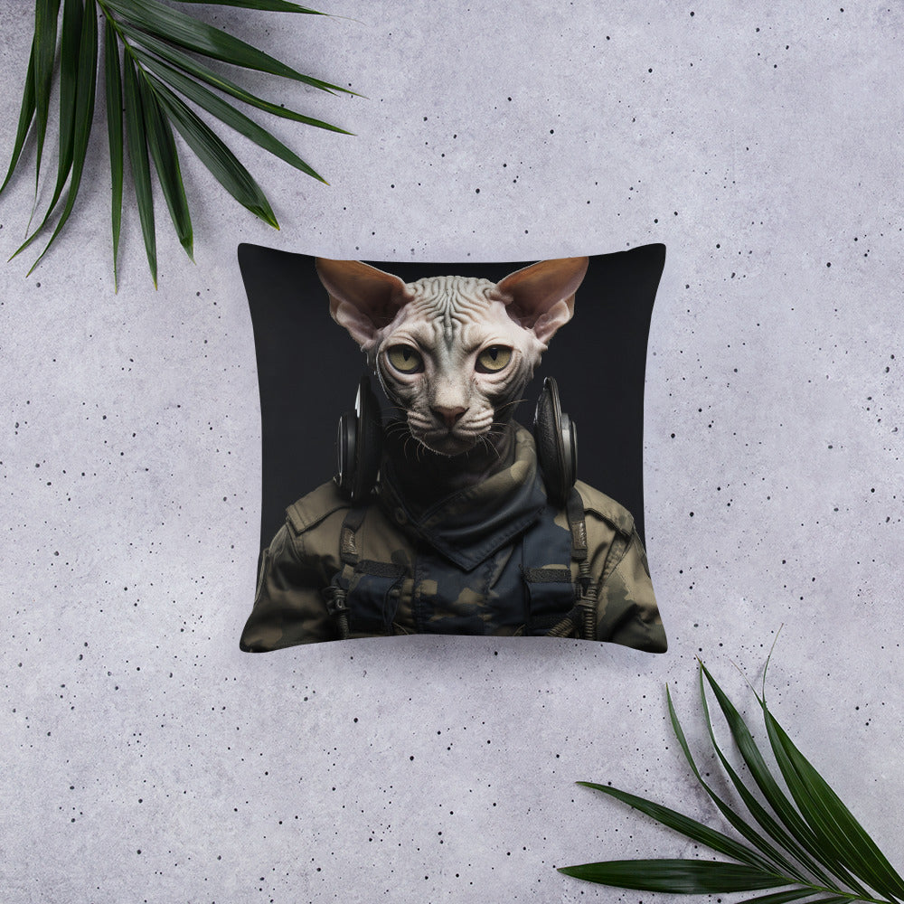 Sphynx Military Person Basic Pillow