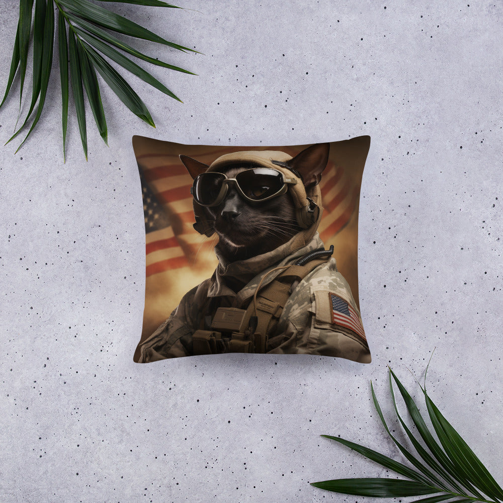 Siamese Military Person Basic Pillow