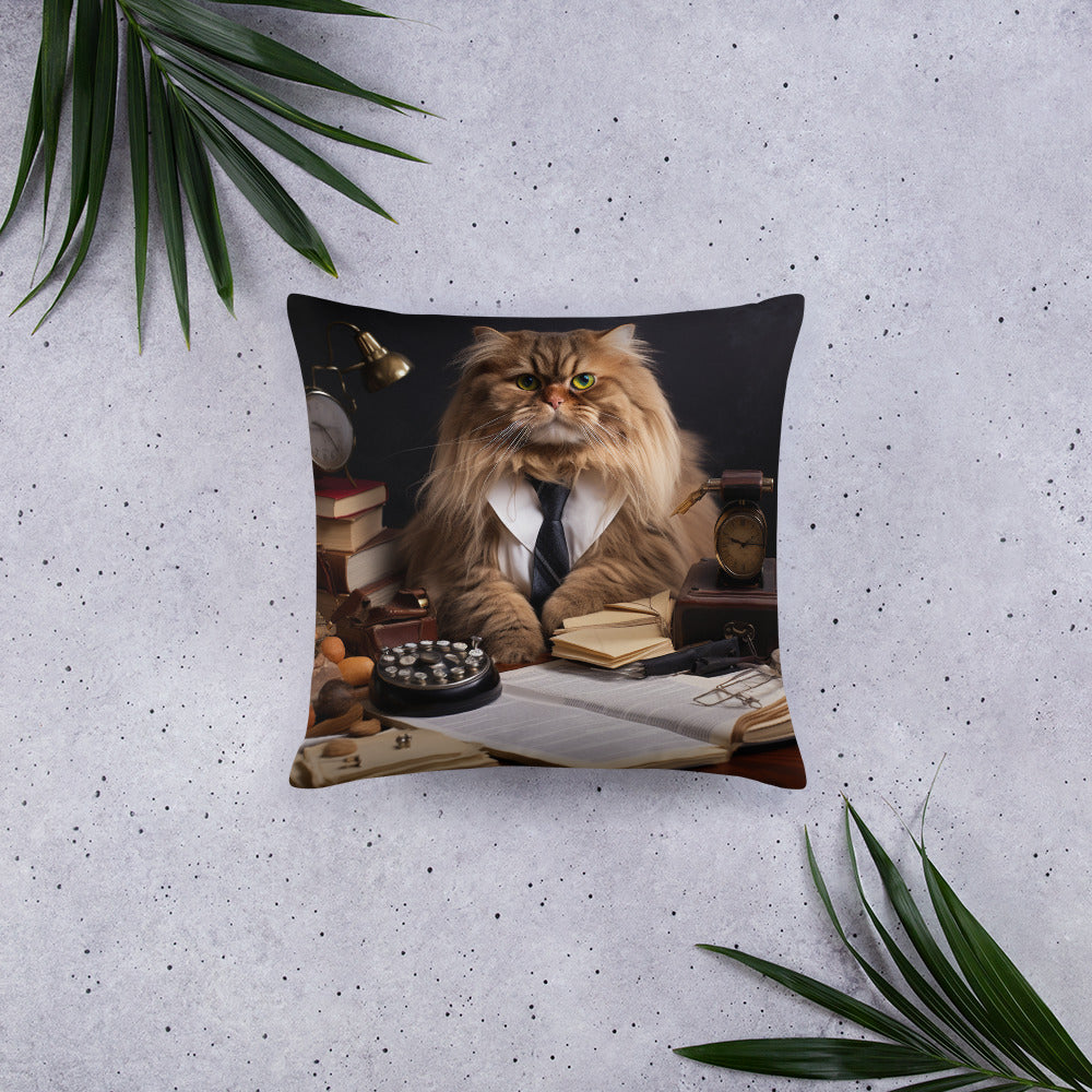 Maine Coon Accountant Basic Pillow