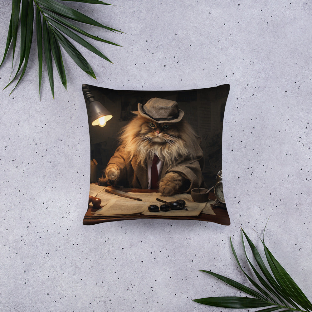 Maine Coon Detective Basic Pillow