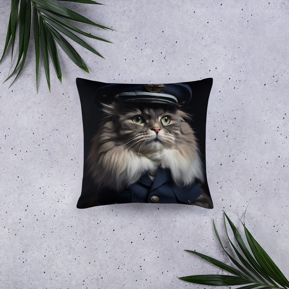 Maine Coon Air Force Officer Basic Pillow