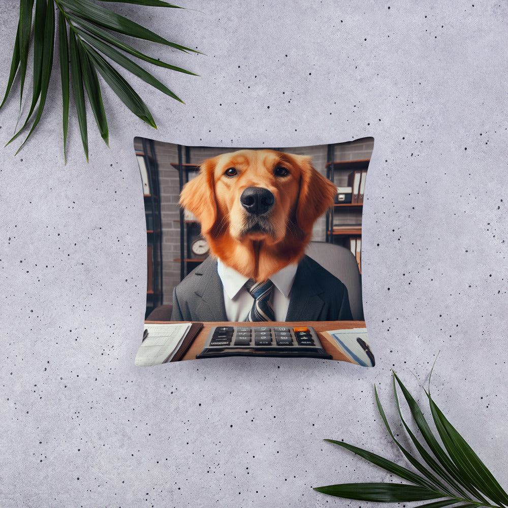 Golden Retriever Accountant Basic Pillow