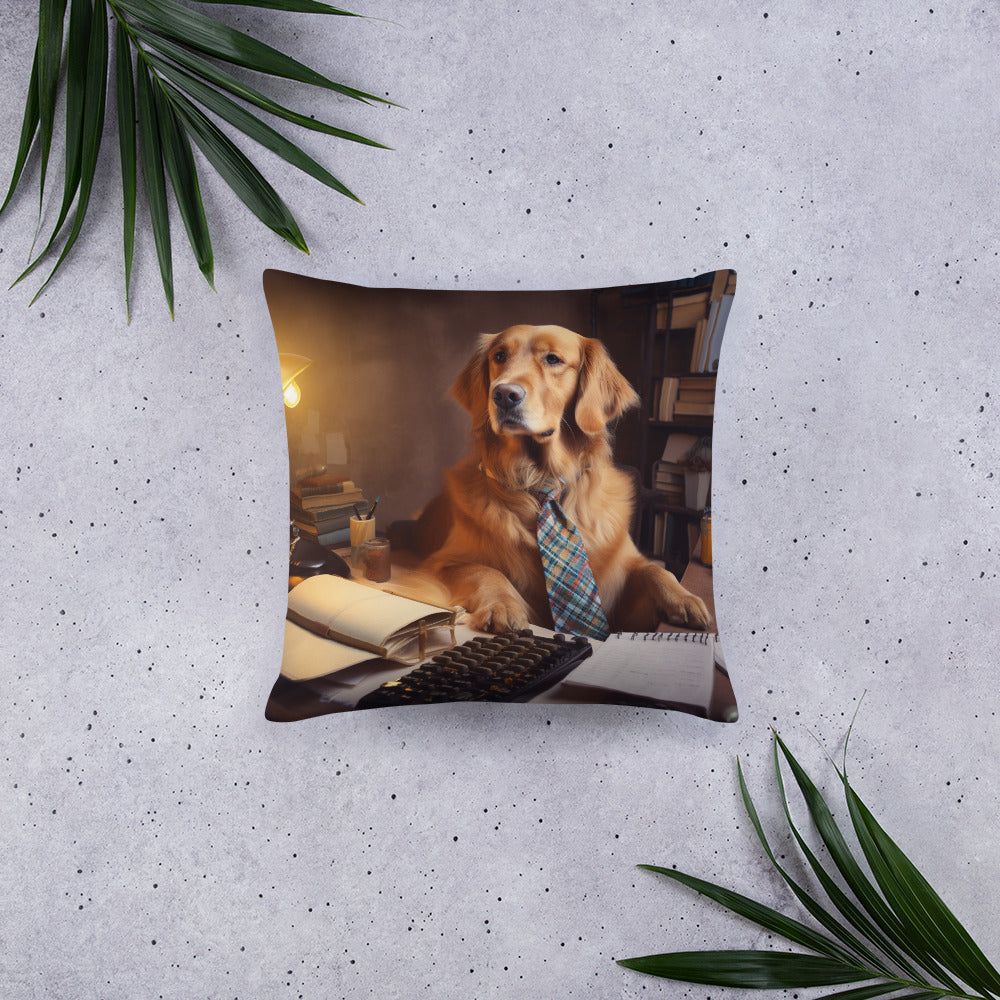 Golden Retriever Accountant Basic Pillow