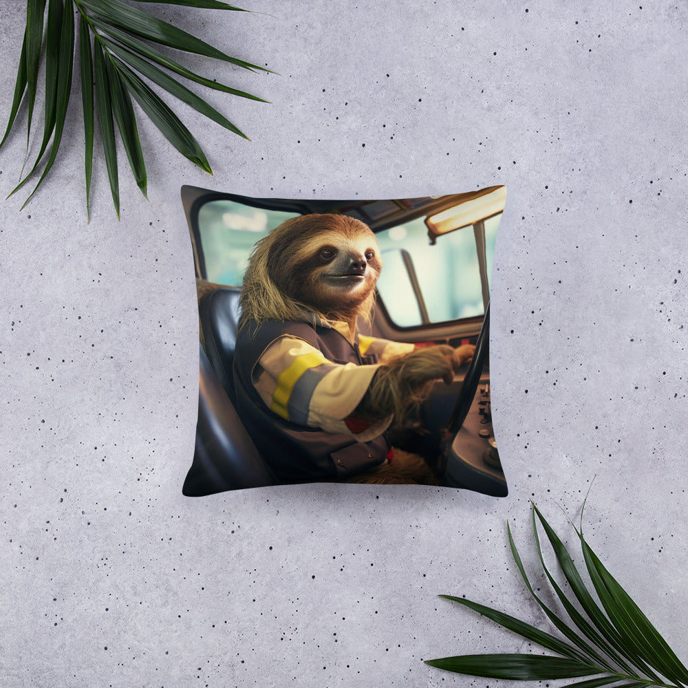 Sloth Bus Driver Basic Pillow