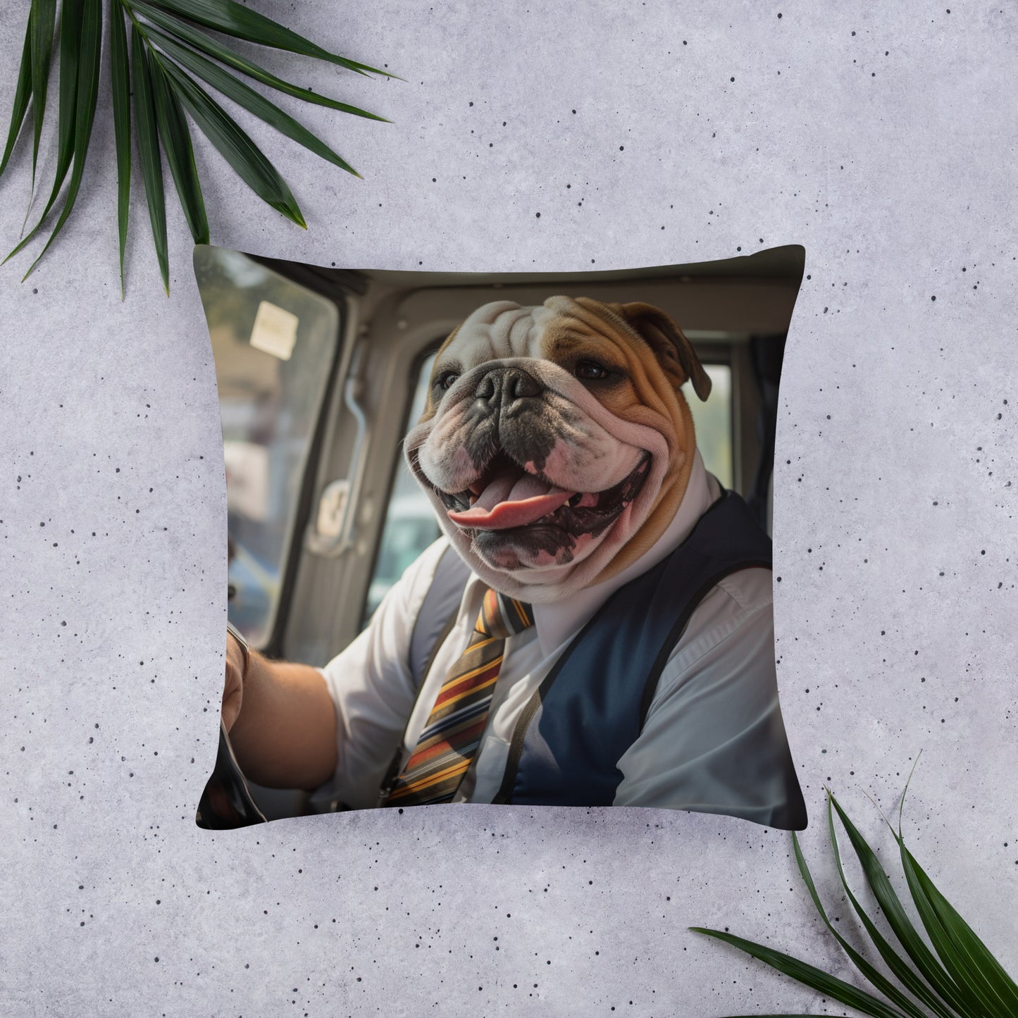 Bulldog Bus Driver Basic Pillow