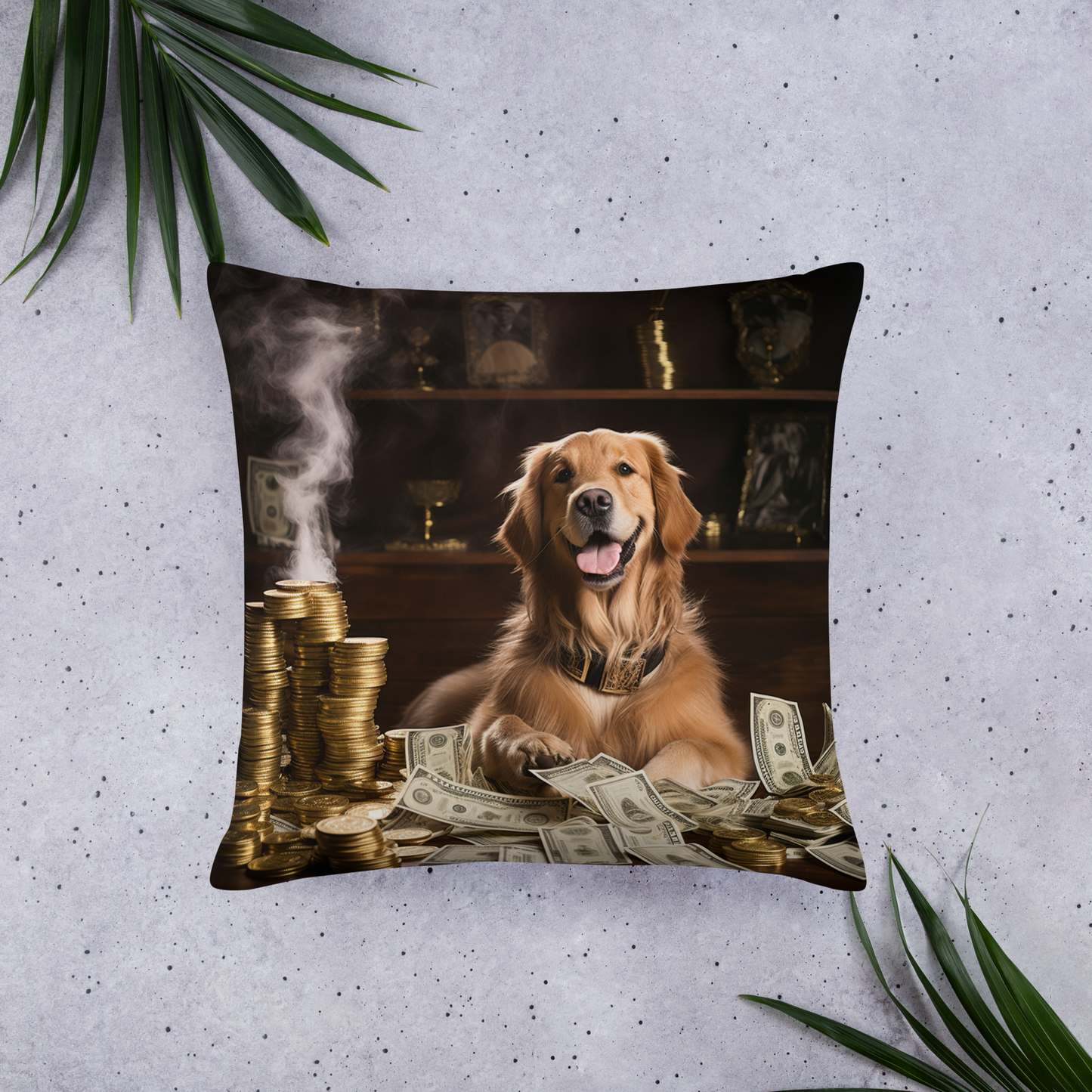 Golden Retriever Millionaire Basic Pillow