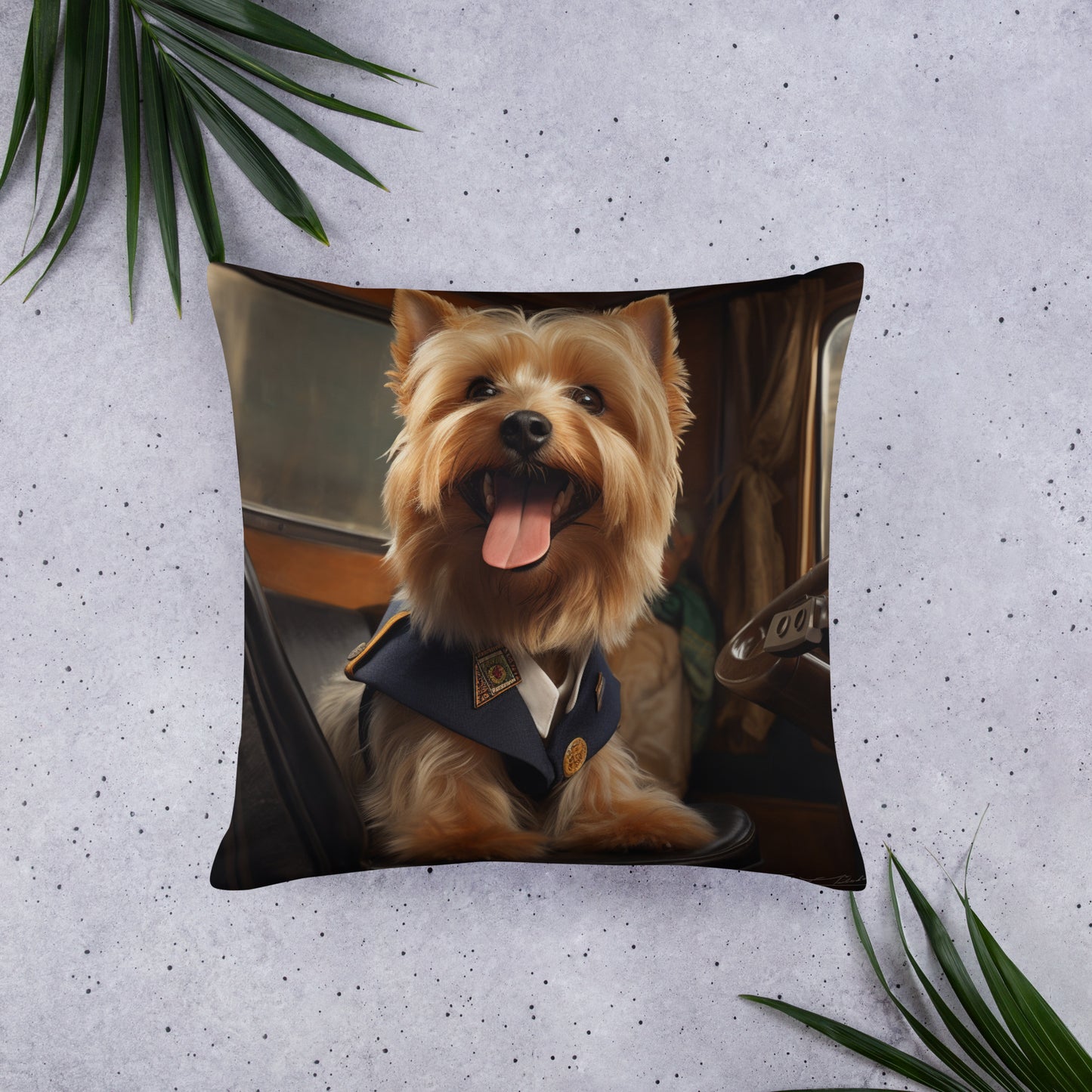 Yorkshire Terrier Bus Driver Basic Pillow