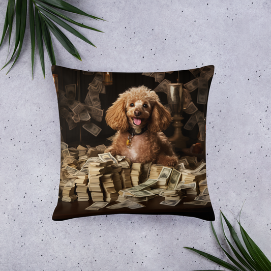 Poodle Millionaire Basic Pillow