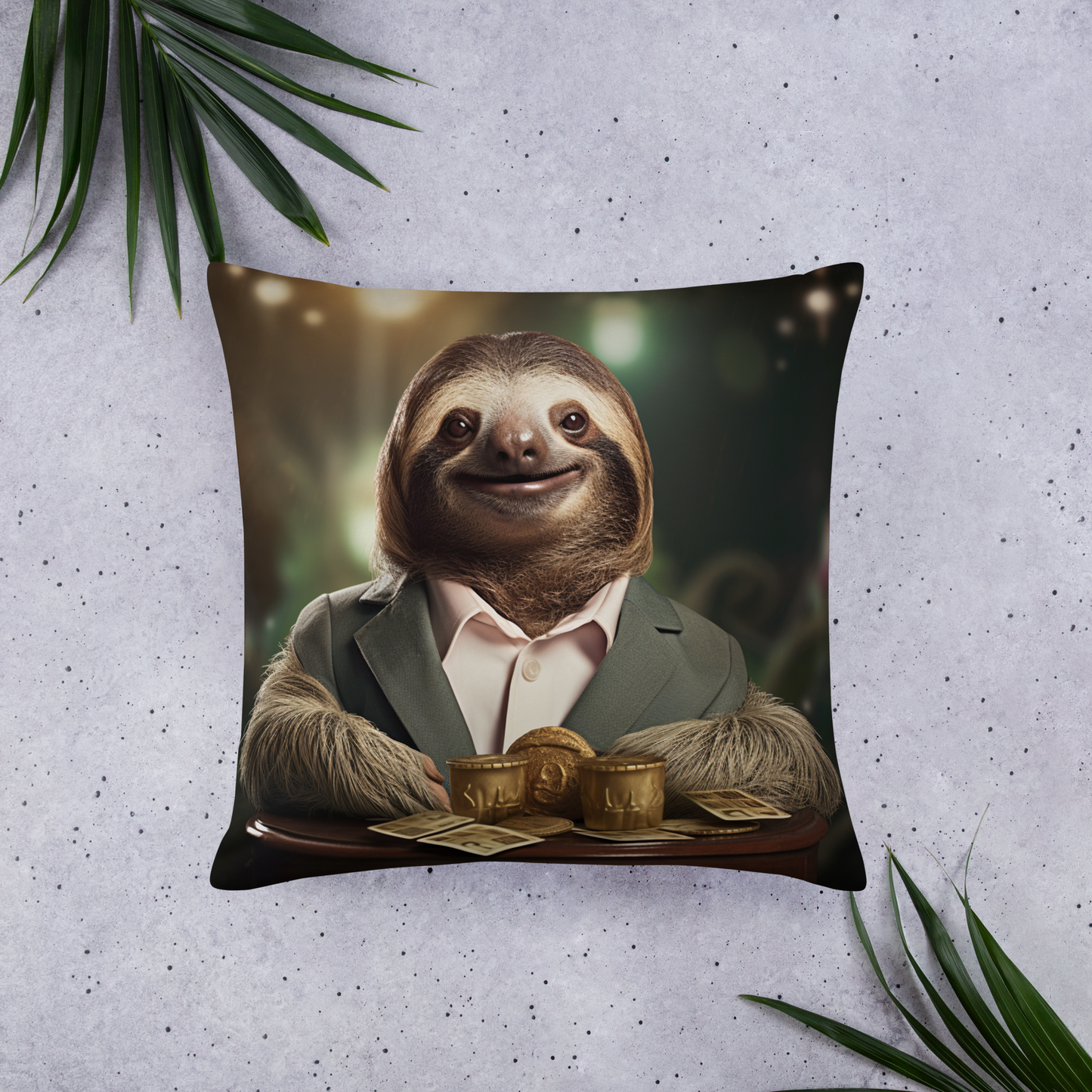 Sloth Millionaire Basic Pillow