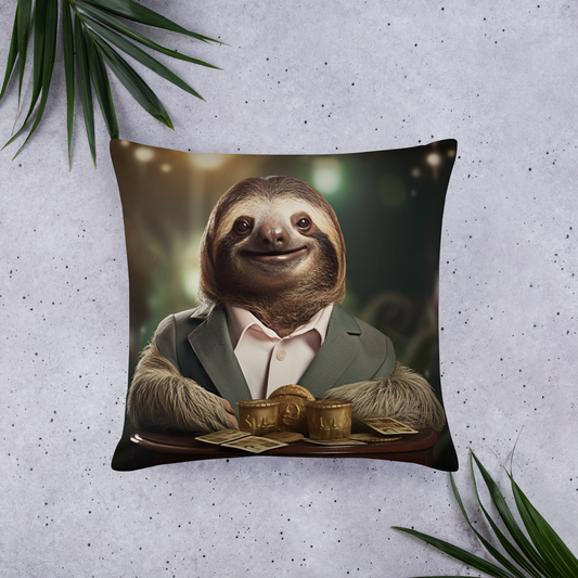 Sloth Millionaire Basic Pillow