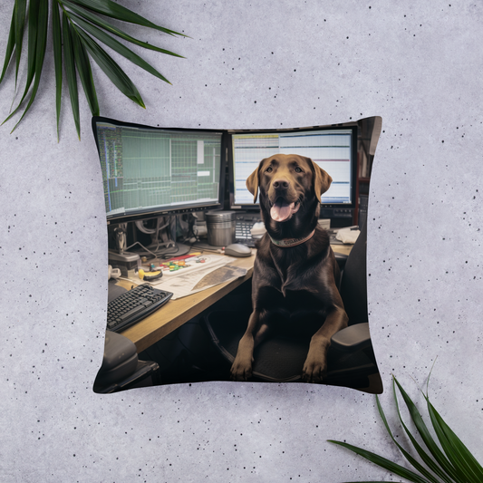 Labrador Retriever Stock Trader Basic Pillow