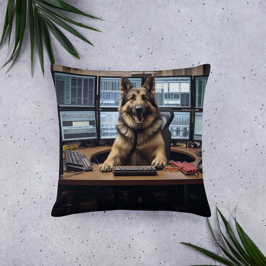 German Shepherd Stock Trader Basic Pillow