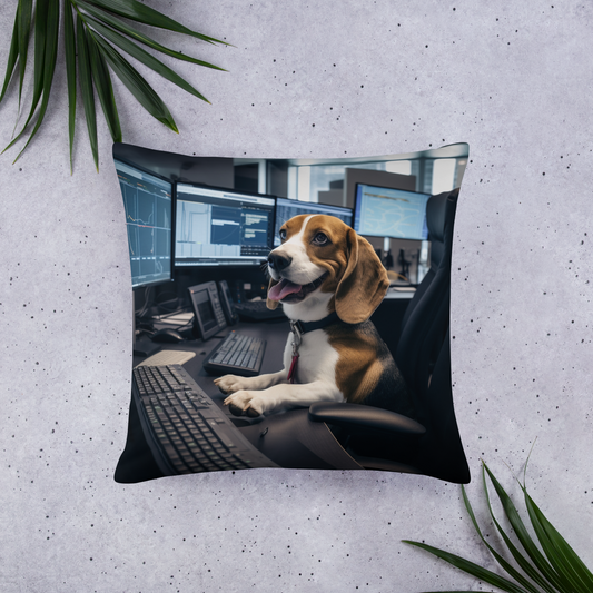 Beagle Stock Trader Basic Pillow