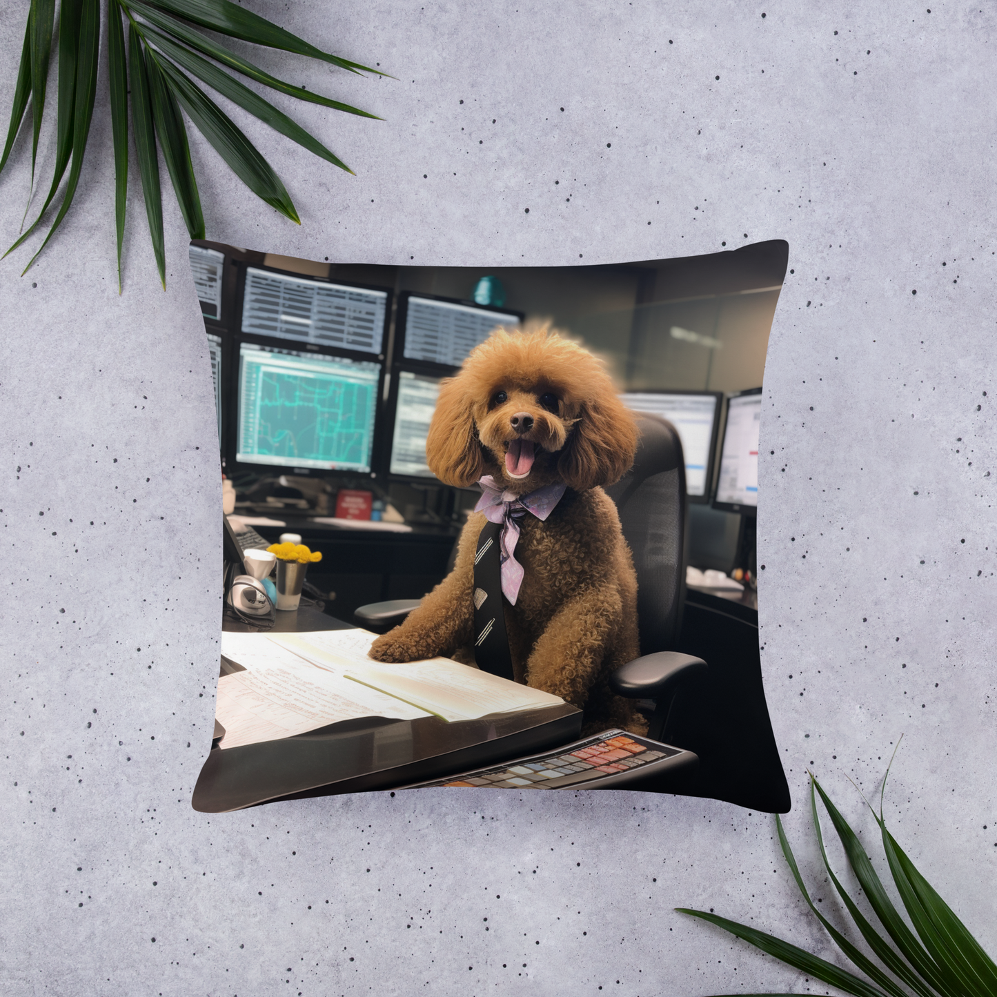 Poodle Stock Trader Basic Pillow