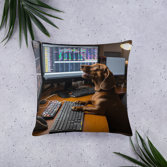 Dachshund Stock Trader Basic Pillow