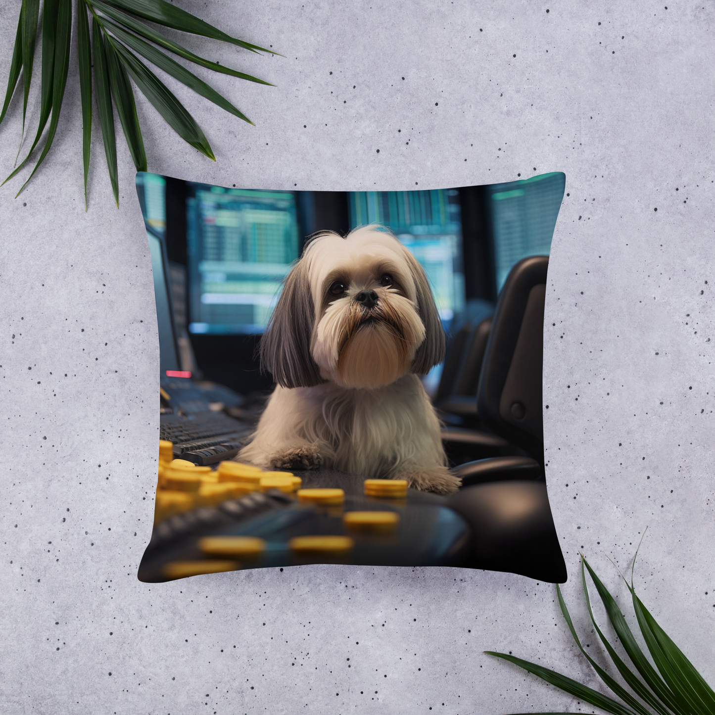 Shih Tzu Stock Trader Basic Pillow