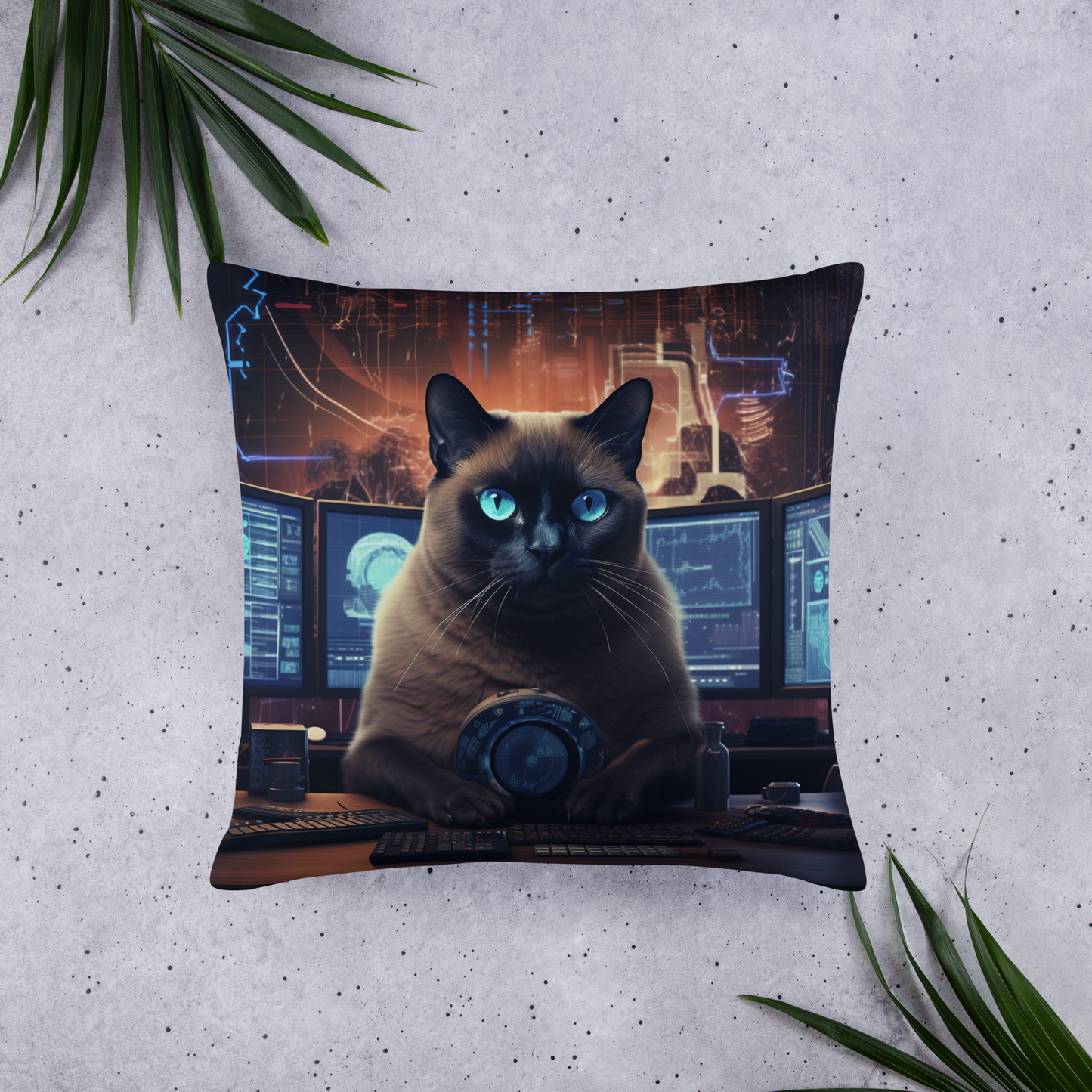 Siamese Stock Trader Basic Pillow