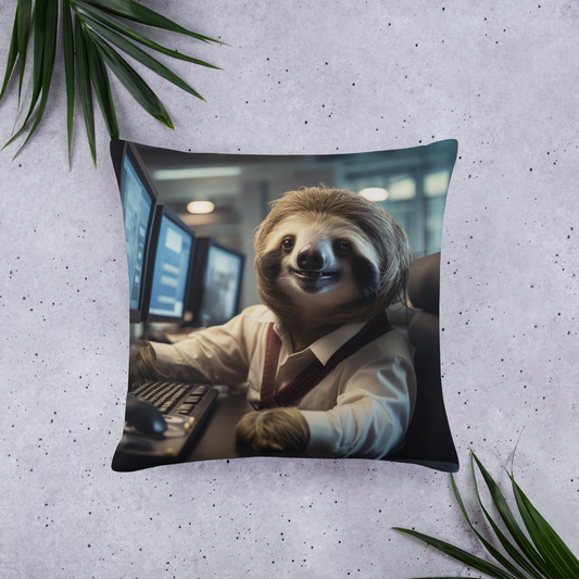 Sloth Stock Trader Basic Pillow