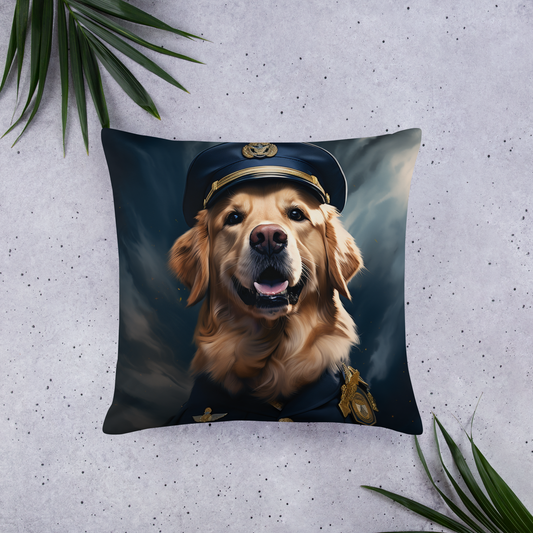 Golden Retriever Air Force Officer Basic Pillow
