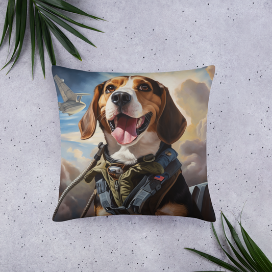Beagle Air Force Officer Basic Pillow