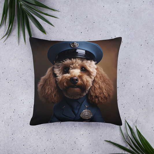 Poodle Air Force Officer Basic Pillow