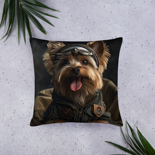 Yorkshire Terrier Air Force Officer Basic Pillow