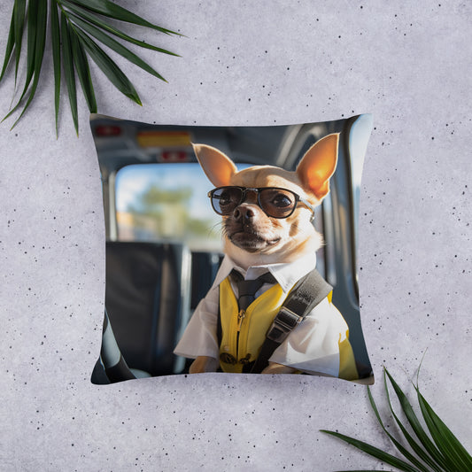 Chihuahua Bus Driver Basic Pillow