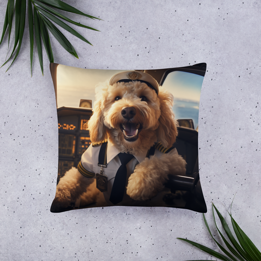 Poodle Airline Pilot Basic Pillow