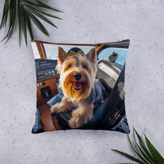 Yorkshire Terrier Airline Pilot Basic Pillow