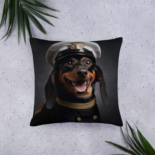 Dachshund Airline Pilot Basic Pillow
