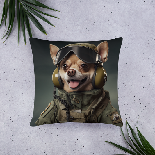 Chihuahua Airline Pilot Basic Pillow