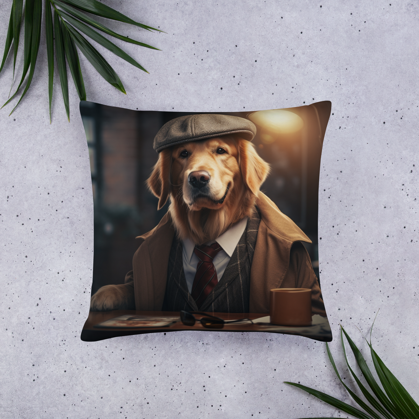 Golden Retriever Detective Basic Pillow