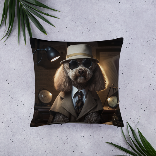 Poodle Detective Basic Pillow