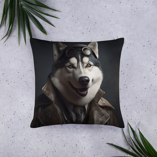 Siberian Husky Detective Basic Pillow
