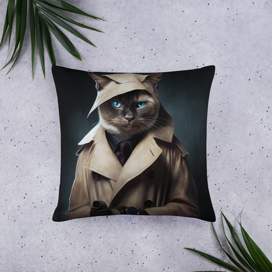 Siamese Detective Basic Pillow