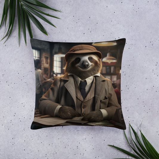 Sloth Detective Basic Pillow