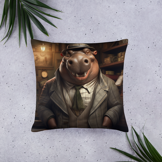 Hippo Detective Basic Pillow