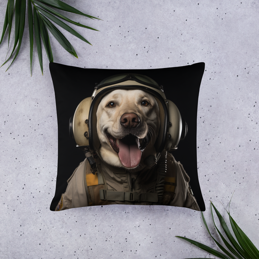 Labrador Retriever Military Person Basic Pillow