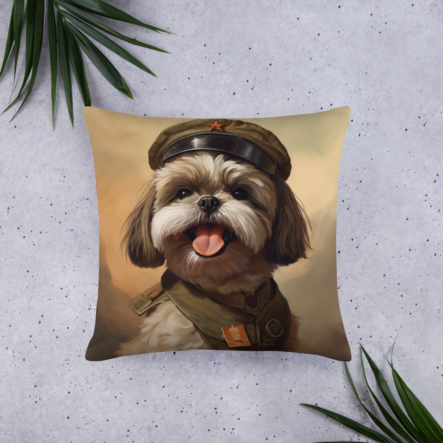 Shih Tzu Military Person Basic Pillow