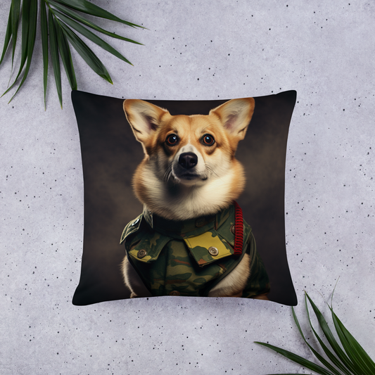 Pembroke Welsh Corgi Military Person Basic Pillow