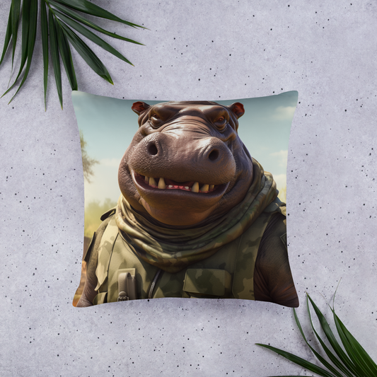 Hippo Military Person Basic Pillow